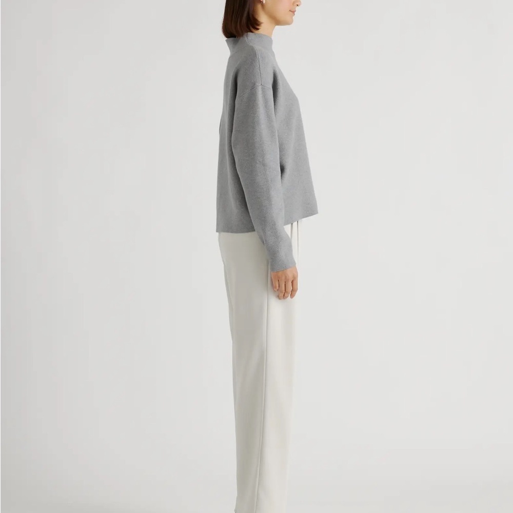 Quince Eco-Knit Milano Stitch Mock Neck Pullover Sweater - Picture 3 of 6